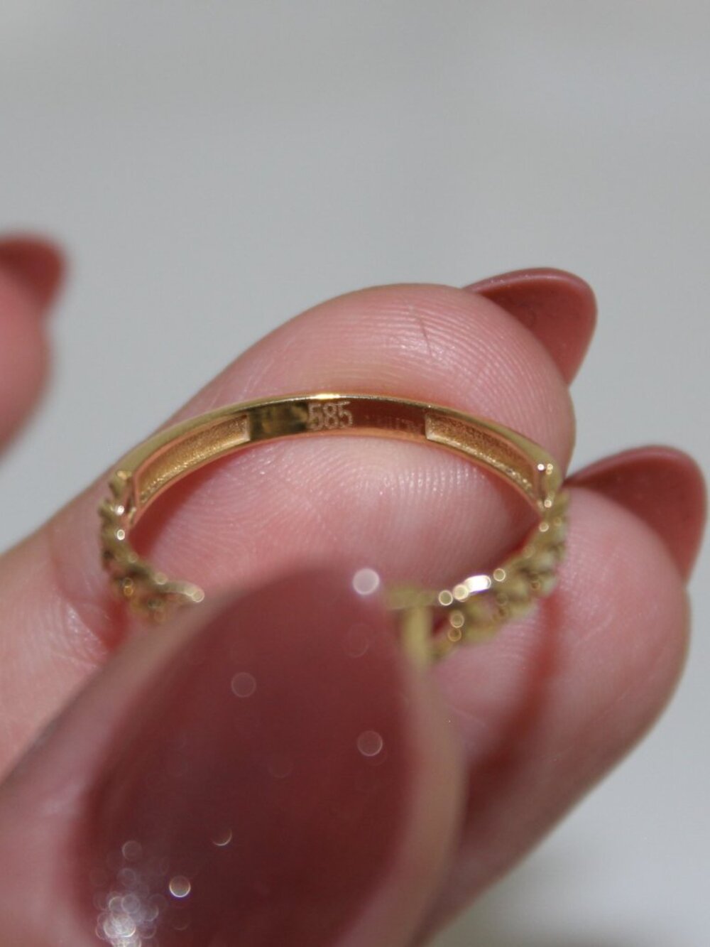 14k Solid Gold Stacking Chain Ring 1.37 Grams Size 8.5 - Picture 9 of 9